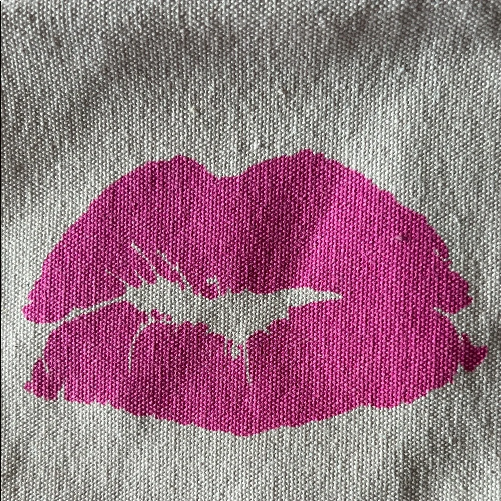 Lancôme Paris Red and Pink Kiss Print Tote Bag Canvas